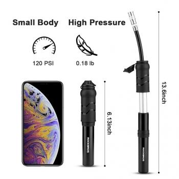 Preview: ROCKBROS | Mini Fahrradpumpe – Kompakt, leistungsstark und vielseitig